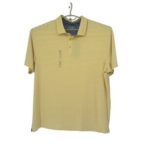 NEW Walter Hagen Performance 11 Yellow Blue Striped Golf Polo Shirt XXL